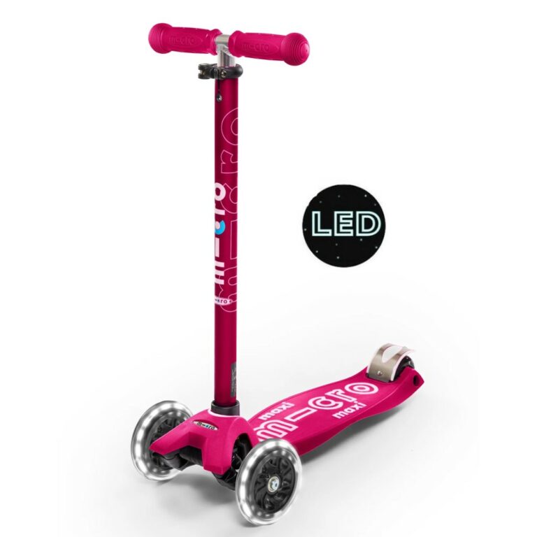 Micro Maxi Deluxe LED Pink Happy Wheels Bikes and Scooters